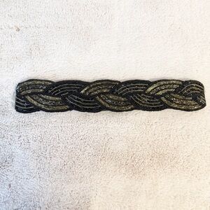 VINTAGE Magid Waist Belt Beaded Silk Black